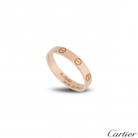 Cartier Rose Gold Plain Love Wedding Band Size 53 B4085200